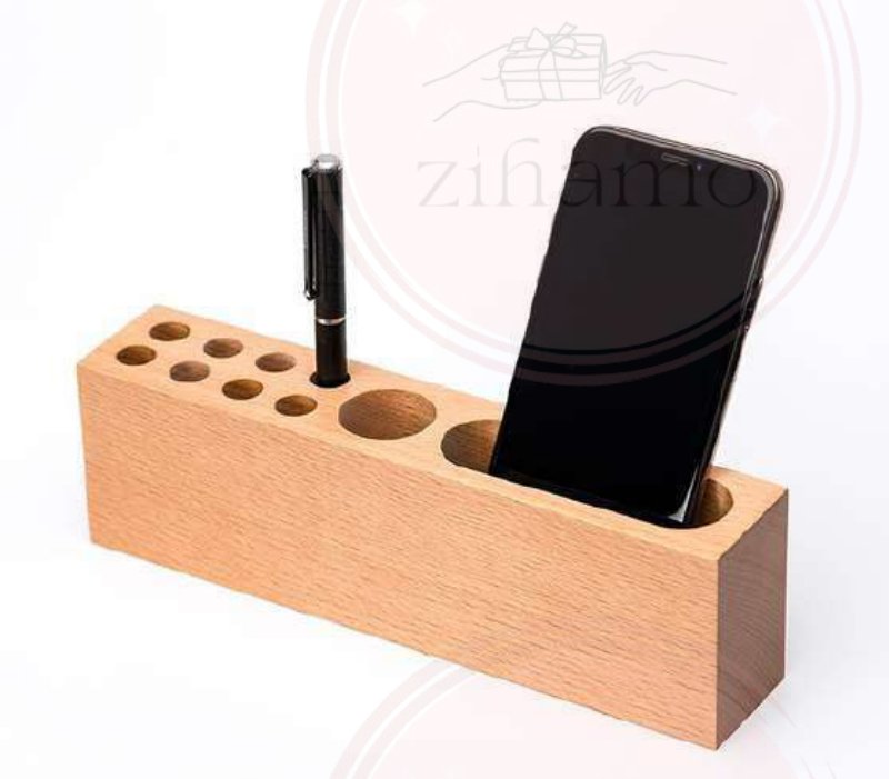 Wooden Pen & Mobile Holder